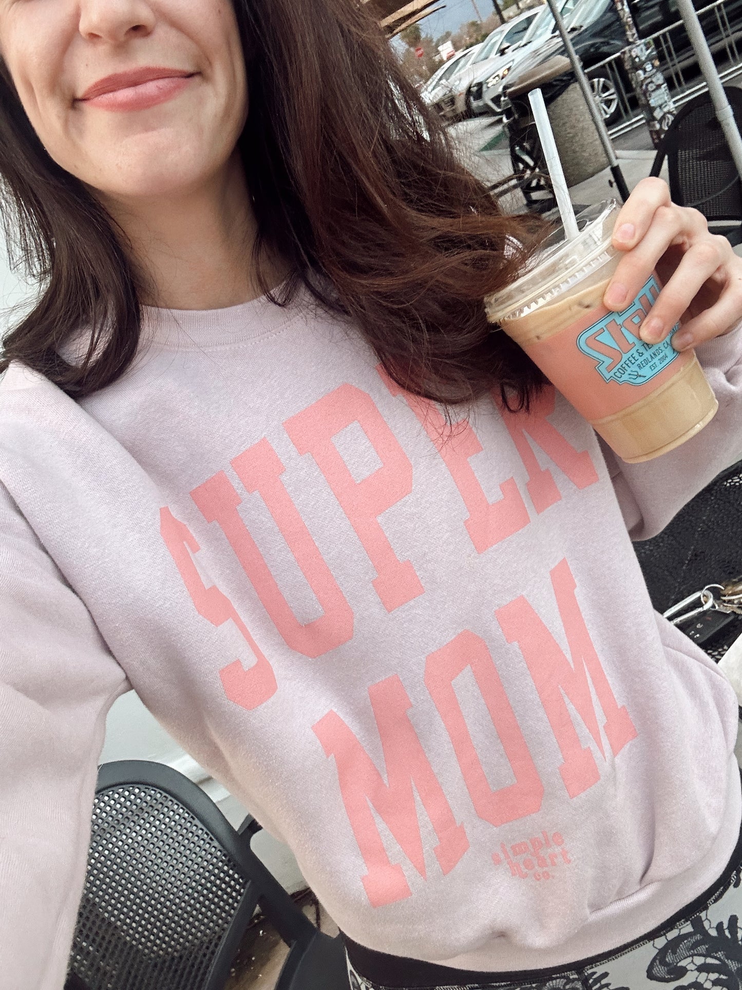 Pink Super Mom Crewneck