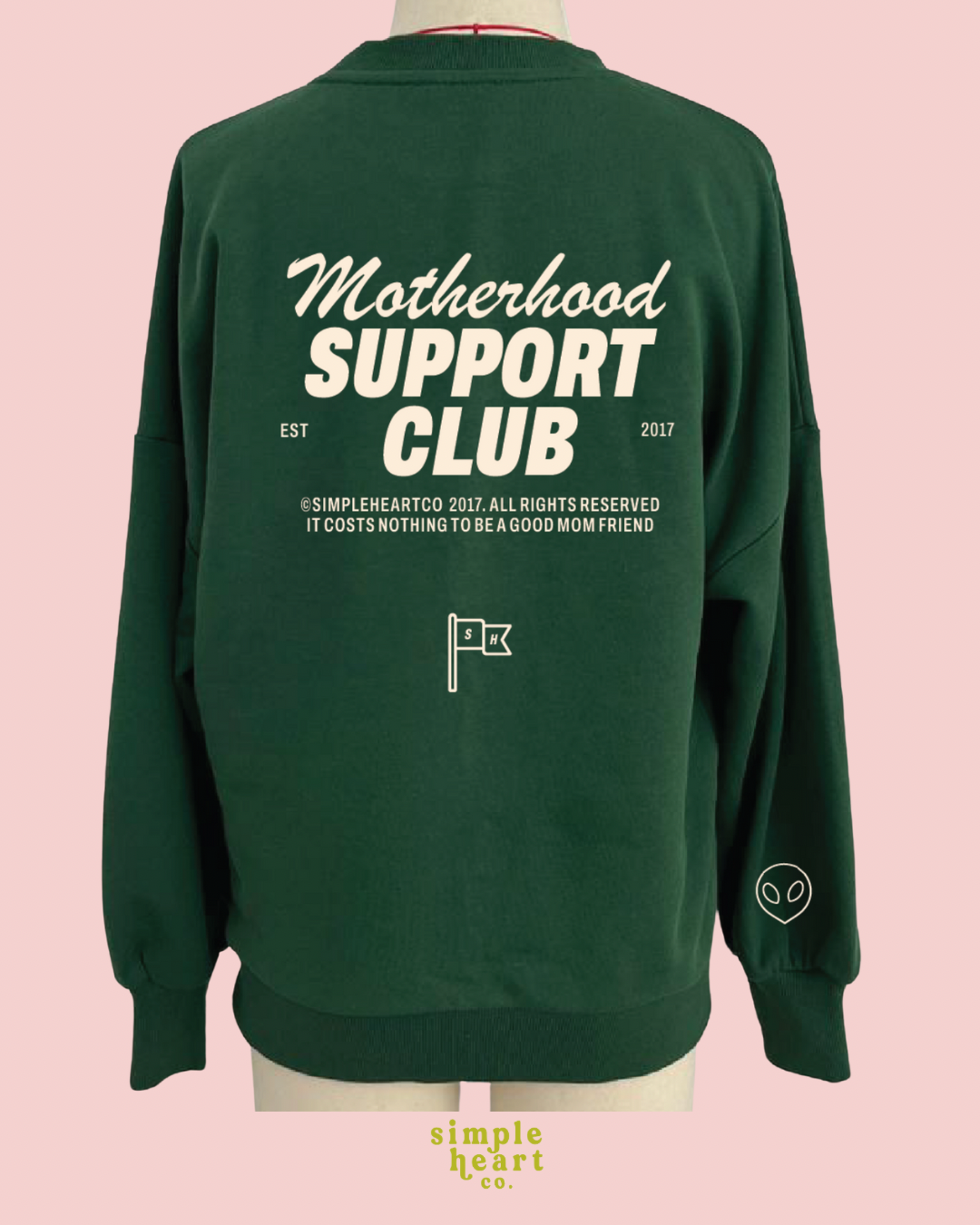 Motherhood Support Club Oversized Crewneck Sweatshirt - Cozy Mom Loungewear