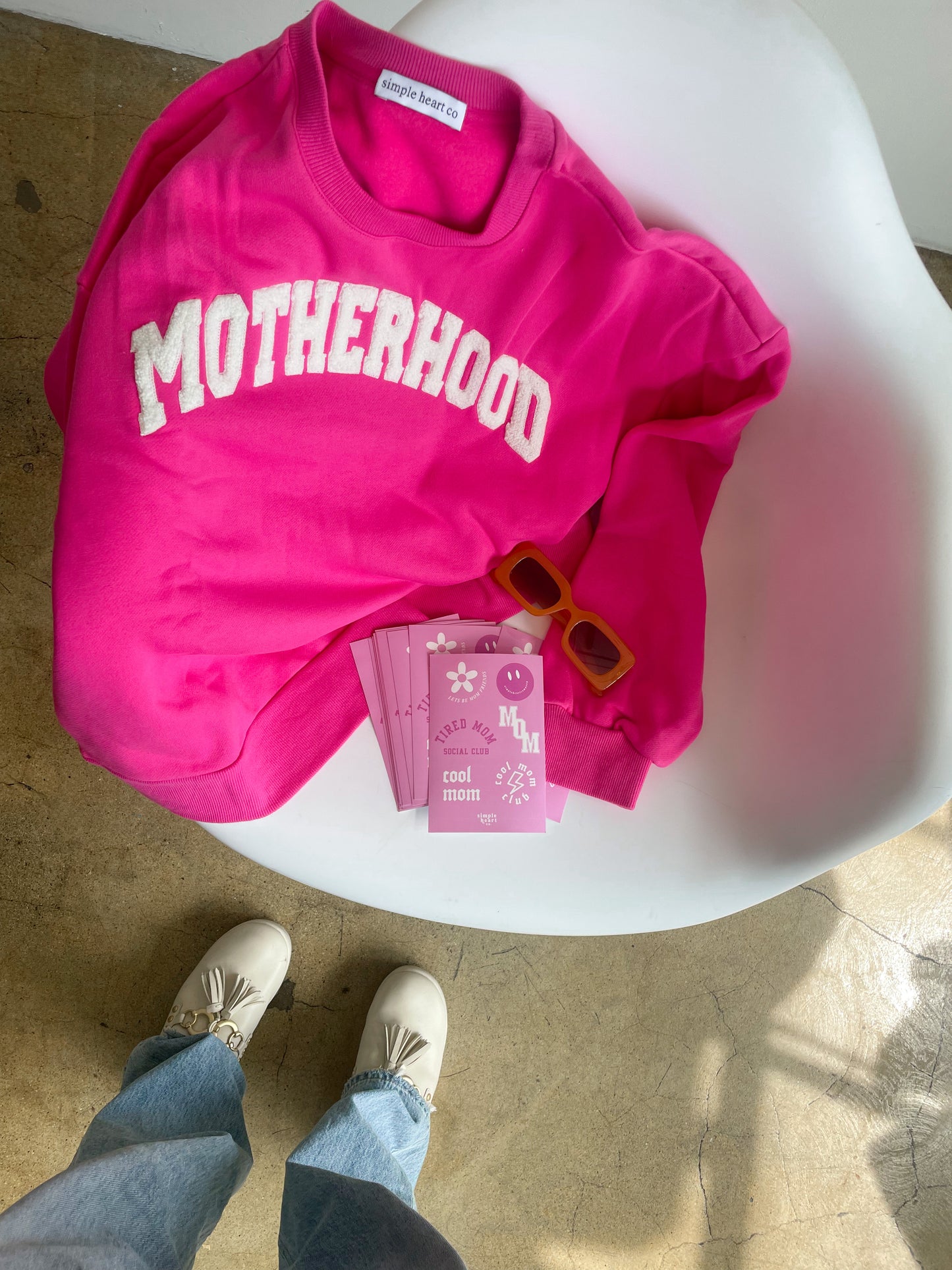 Fuchsia Fuzzy Motherhood Crewneck
