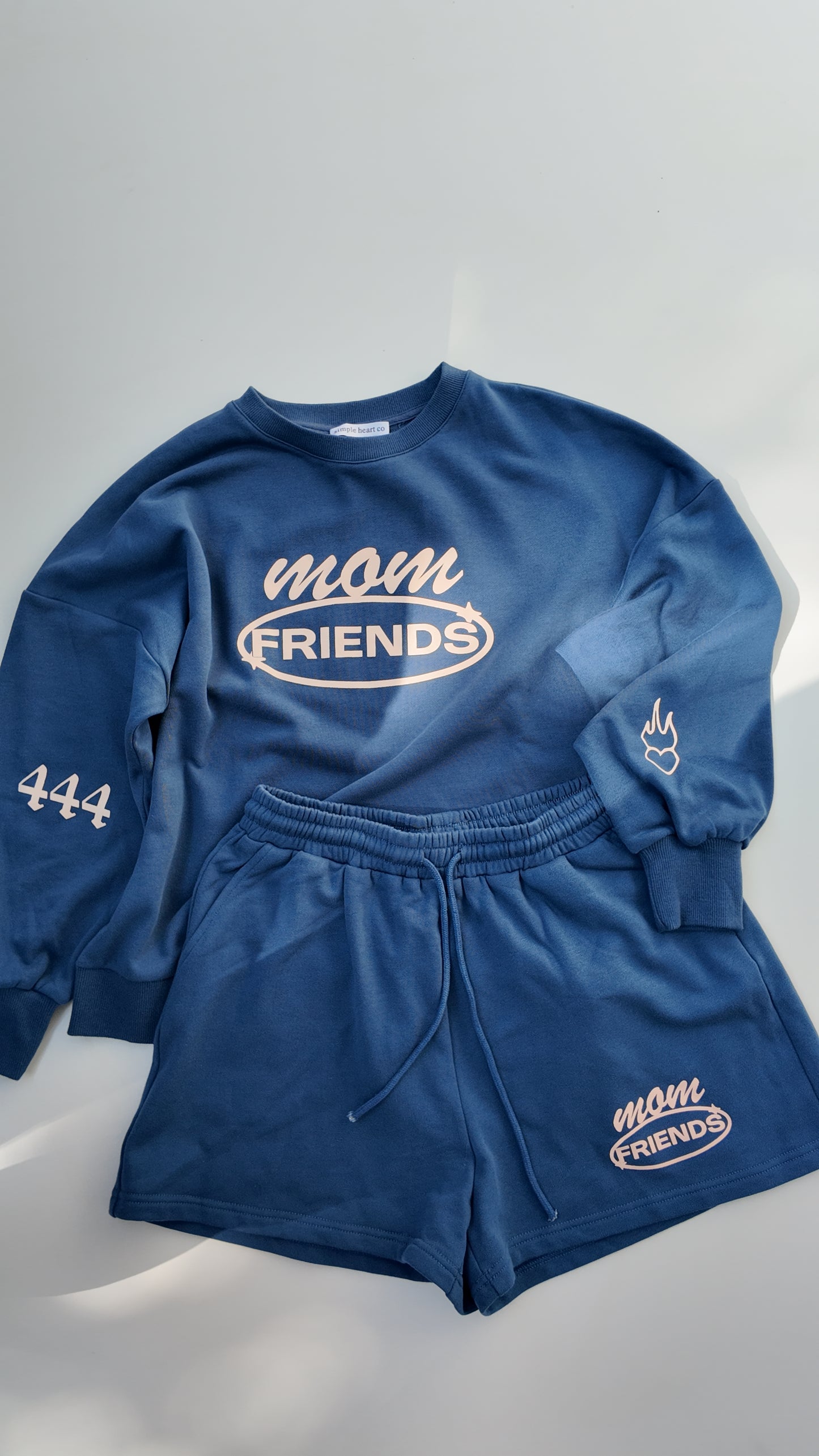 Mom Friends Shorts | Blue 100% Cotton Lounge Shorts for Moms