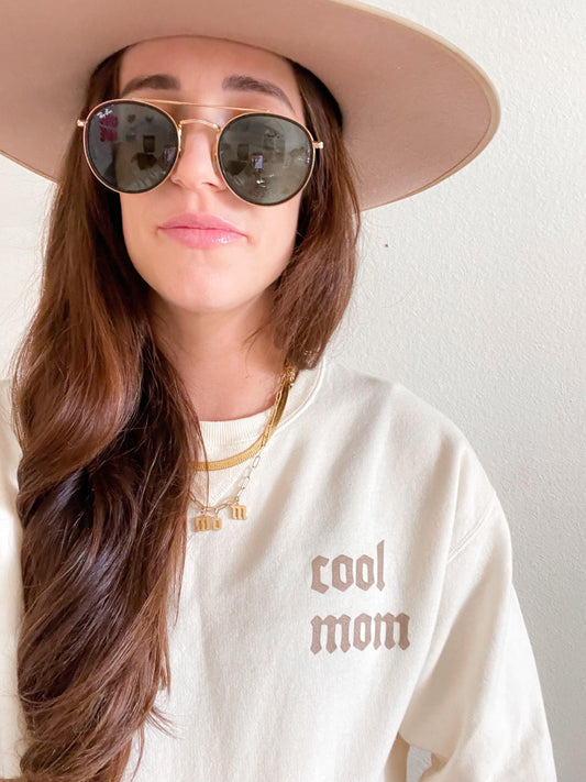 cream cool mom sweatshirt - simple heart co