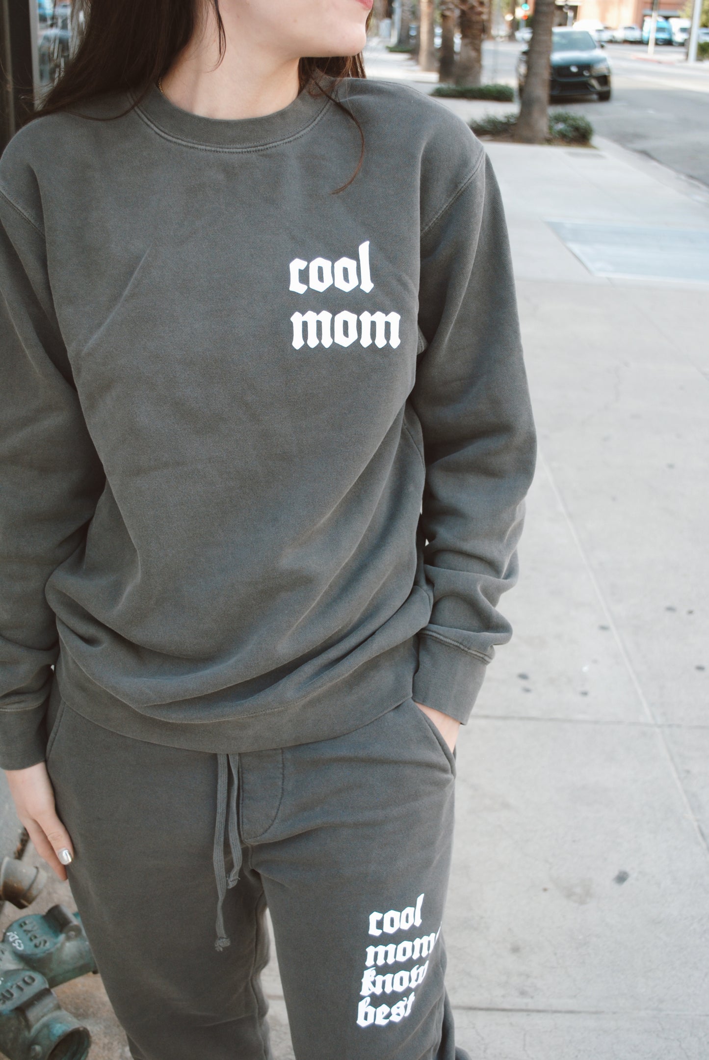 Cool mom gray crewneck sweatshirt