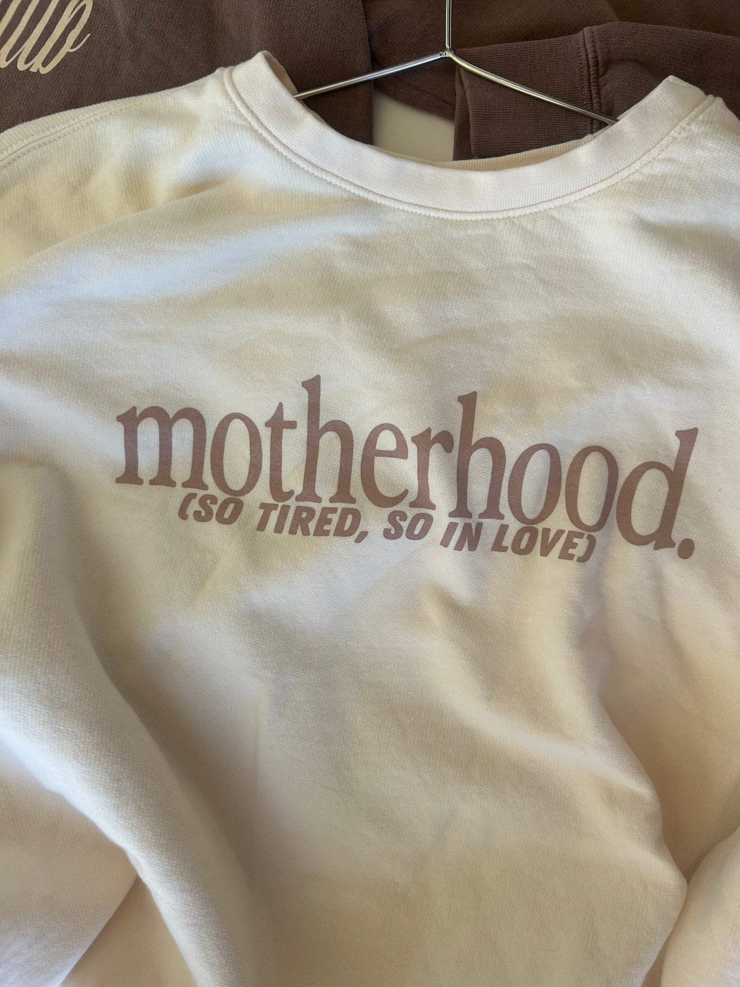 In love with motherhood lightweight crewneck