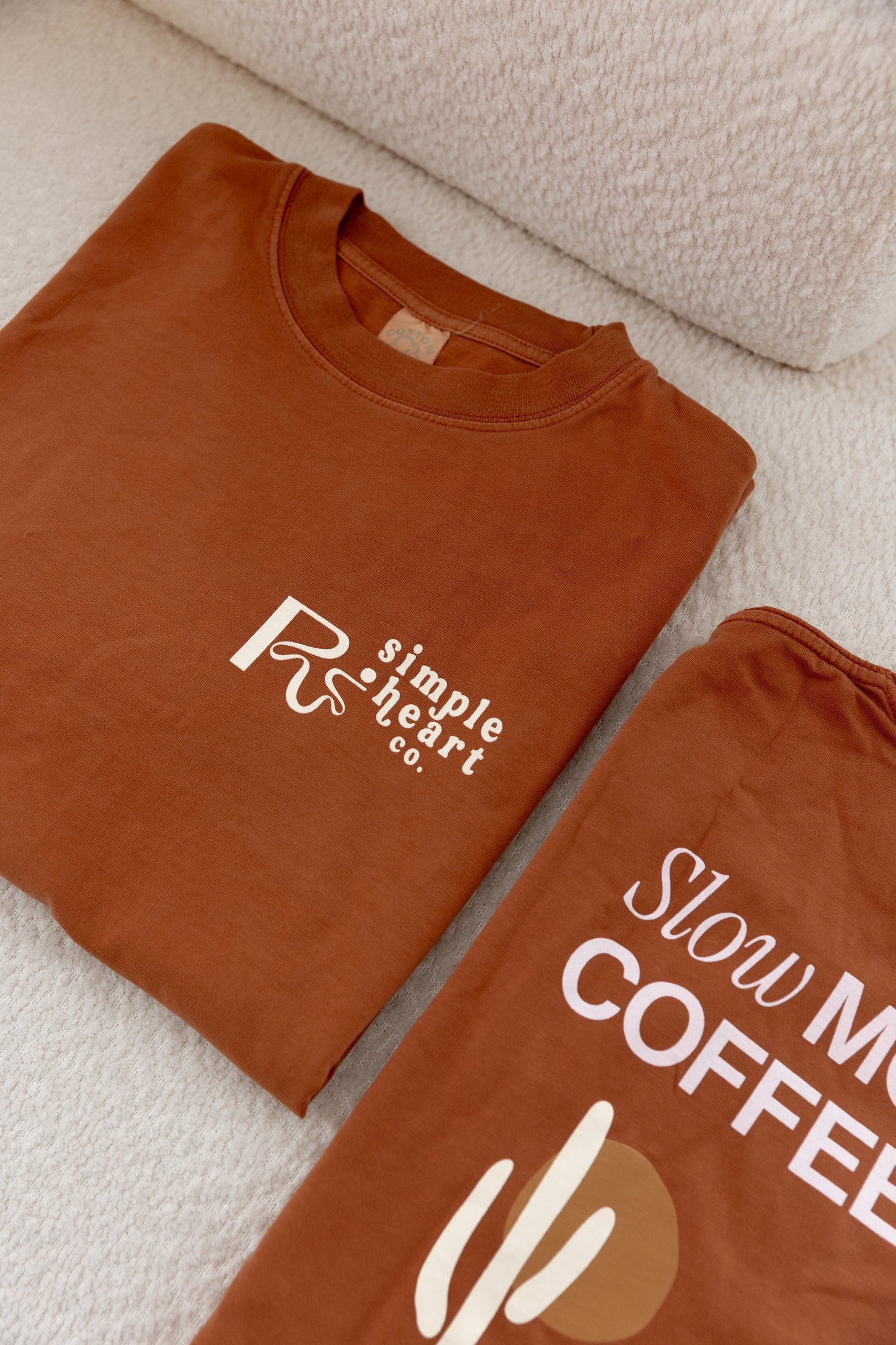 Slow Morning Coffee Society Oversized Tee | Roadrunner Coffee x Simple Heart Co Vintage Washed Graphic T-Shirt