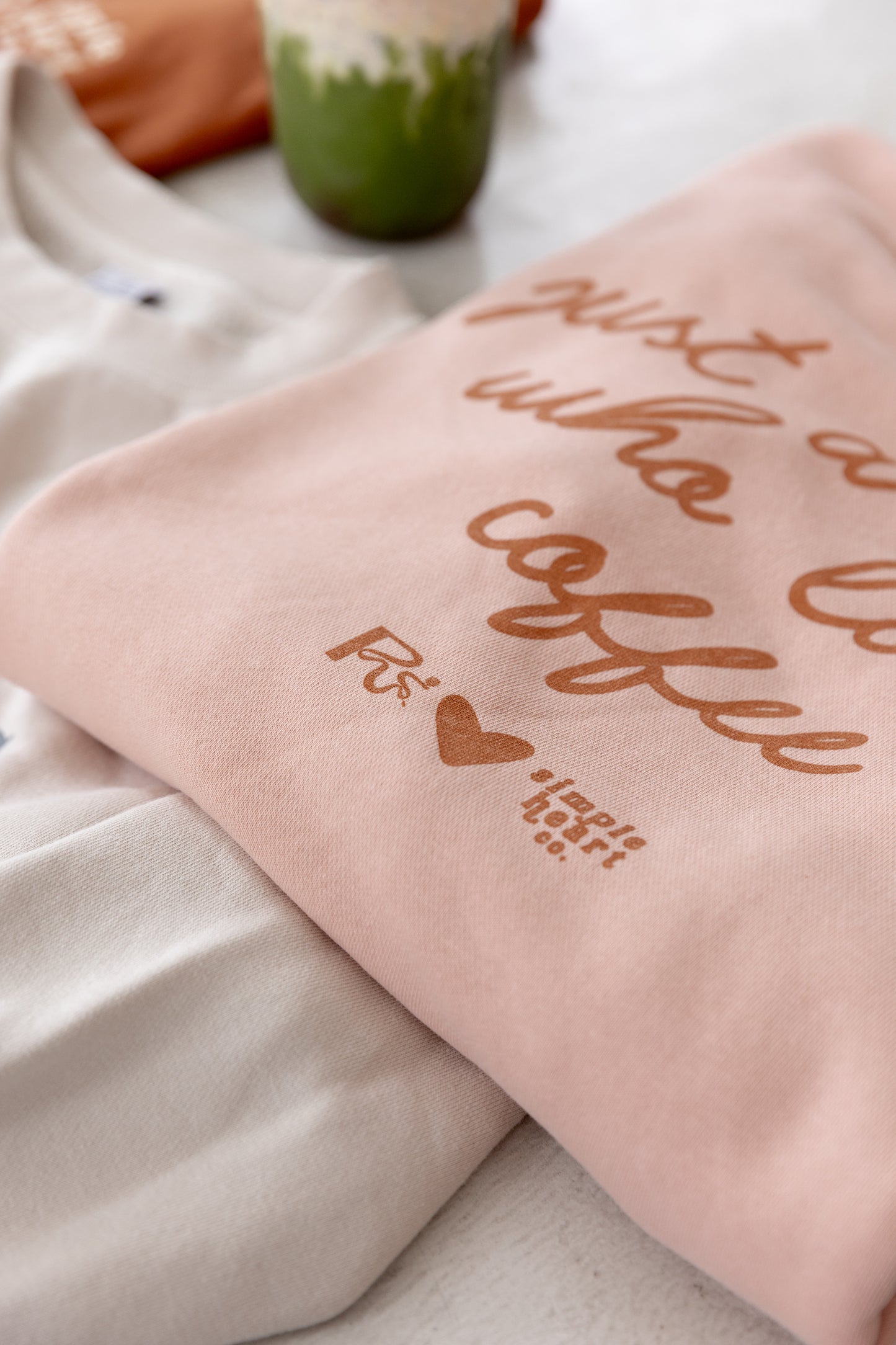 Just a Mama Who Loves Coffee Pink Crewneck Sweatshirt | Road Runner Coffee x Simple Heart Co