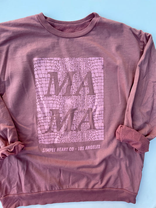 MAMA snakeprint mauve Crewneck